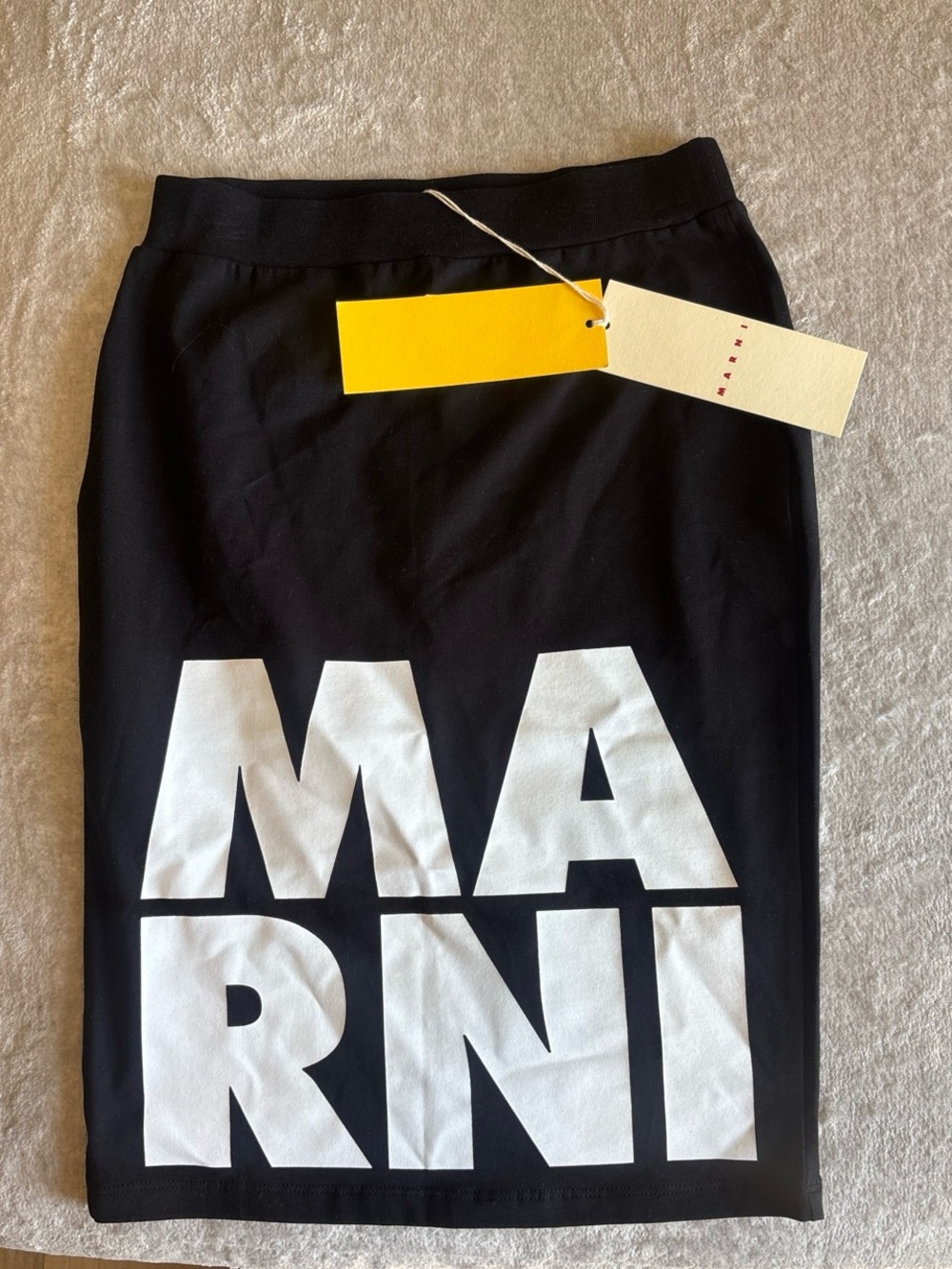 Black Marni Girls Graphic Logo Pencil Skirt